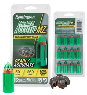 Remington Ammunition Premier AccuTip 50 Cal 260-Grain Sabot Slug, 12-Pack