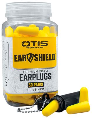 Otis Ear Shield Premium Foam Earplugs, 33 dB Noise Reduction Rating, In The Ear, Yellow, 50 Pairs