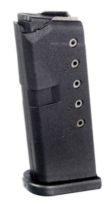 ProMag Standard 6 Round 9mm Luger Magazine for Glock 43, Black, DuPont Zytel Polymer