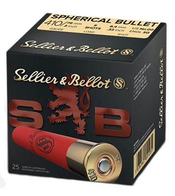 Sellier & Bellot .410-Bore Hunting Spherical 5-Pellet Buckshot Shotgun Shells, 00, 3 in., 5/8 oz., 25 Rounds