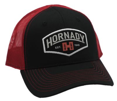 Hornady Unisex Established 1949 Structured Mesh Cap, Black/Red