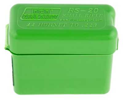 MTM Multi-Caliber Polypropylene Belt-Style Ammo Box, Holds 20 Rounds, Green