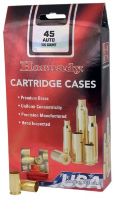 Hornady Unprimed Rifle Cases, 22 Hornet, Brass, 50-Rounds
