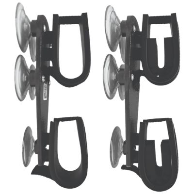 Rugged Gear Suction Cup Universal Metal Gun Rack, Black