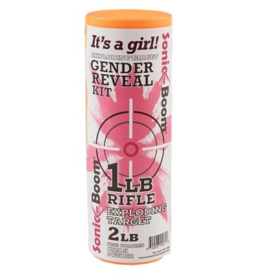 Sonic Boom/Jerent Girl Gender Reveal Kit Exploding Rifle Target, 1 lb., Includes 2 lb. of Pink Colored Chalk Powder