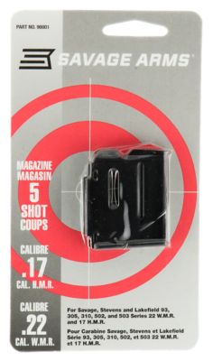 Savage 5 Round 17 HMR/22 WMR Magazine for Savage 93 Series, Blued, Steel