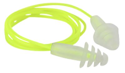 Radians Resistor Flanged Thermoplastic Earplugs, 27 dB Noise Reduction Rating, Yellow/Clear, 3 Pairs