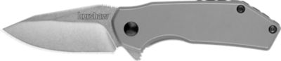 Kershaw 2.25 in. Valve EDC Drop Point Folding Knife, Plain Stonewashed 4Cr14 Blade, Bead Blasted SS Handle