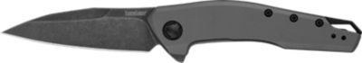 Kershaw 2.98 in. Sanctum EDC Wharncliffe Folding Knife, Blackwash 8Cr13MoV SS Blade, Gray PVD Stainless Steel Handle