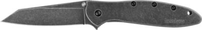 Kershaw 3 in. Leek Random EDC Reverse Tanto Folding Knife, Blackwash 14C28N Steel Blade, Blackwash SS Handle