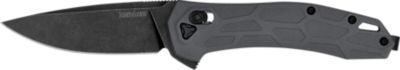 Kershaw 3.20 in. Covalent Drop Point Mid-Size Folding Knife, Blackwash D2 Steel Blade, Gray Textured Glass-Filled Nylon Handle