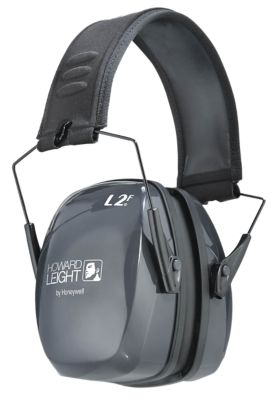 Howard Leight Leightning L2F Slim Over-the-Head Passive Earmuffs, 27 dB Noise Reduction Rating, Gray/Black, 1 Pair