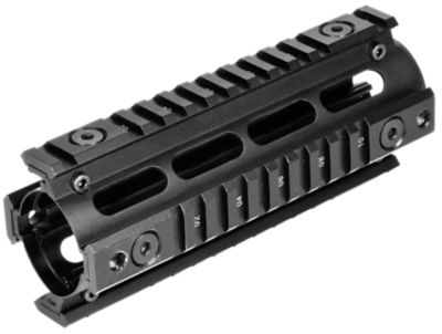 NCStar Quad Rail for AR-15, Carbine Length, 6.70 in., Black Hardcoat Anodized, Aluminum