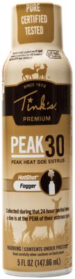 Tinks 5 oz. Peak30 Peak Heat Doe Estrus Deer Attractant in Hot Shot Fogger