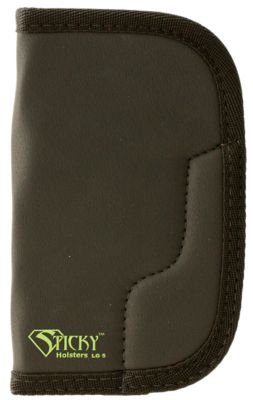 Sticky Holsters LG-5 Holster for Large/Long Revolvers up to 4 in., Ambidextrous, Black/Green Logo, Latex Free Synthetic Rubber
