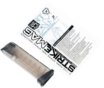 Strike Industries 17 Round 9mm Luger Magazine for Glock 17, Clear with Black Floor Plate Polymer