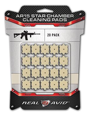 Real Avid/Revo .223 Remington/5.56x45mm NATO Wool Star Chamber Cleaning Pads, 20 pc.