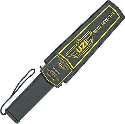 Uzi Accessories Handheld Metal Detector with LED Light, Black/Yellow