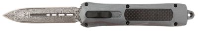 Steel River Knives 3.5 in. Spartan OTF Folding Dagger, Black/Silver ...