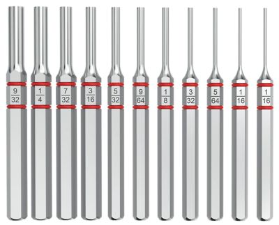 Real Avid/Revo Accu-Punch Standard Pin Punch Set for Universal Firearms, Silver, Steel, 11 pc.