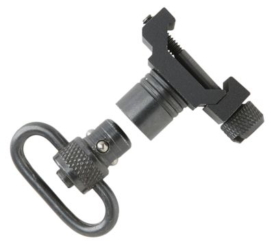 Uncle Mike's Quick Detach Swivel Set for Picatinny & Weaver-Style Rails, Steel, Black Finish, 1 in. Loop Size, Push Button Style