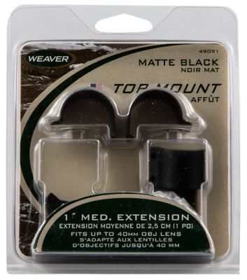 Weaver Mounts Detachable Top Mount Extension Rings, 1 in. Tube, Medium, Weaver, Matte Black, Aluminum