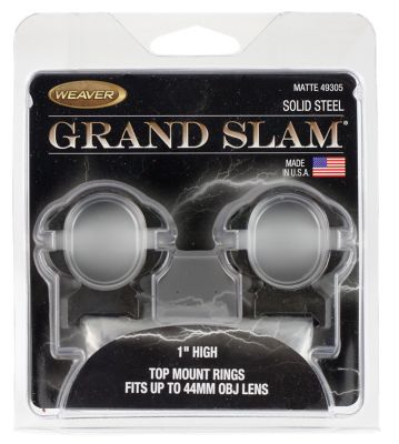 Weaver Mounts Grand Slam Rings, 1 in. Tube, High, Weaver, Matte Black, Steel