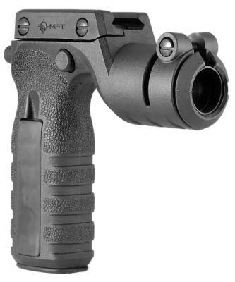 Mission First Tactical React Vertical Grip with Torch Holder for AR-Platform, Black, Polymer