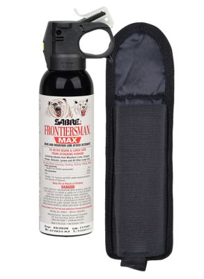 Sabre Frontiersman Max Bear and Mountain Lion Attack Deterrent Spray with Holster, 40 ft. Range, 7.90 oz.