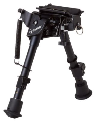 Firefield 6 to 9 in. Compact Aluminum Shooting Bipod for Swivel Stud or Picatinny Rail, Adapter Included, Black