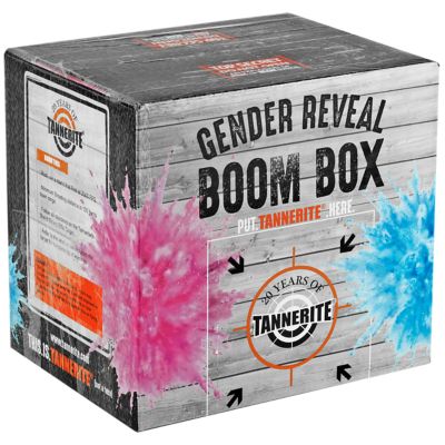 Tannerite Gender Reveal Boom Box Shooting Target, 1 lb., Includes 10 lb. Blue Powder and 1 Target