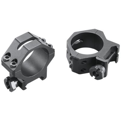 Weaver Mounts Four-Hole Skeleton Rings, 30mm Tube, Low, Weaver, Matte Black