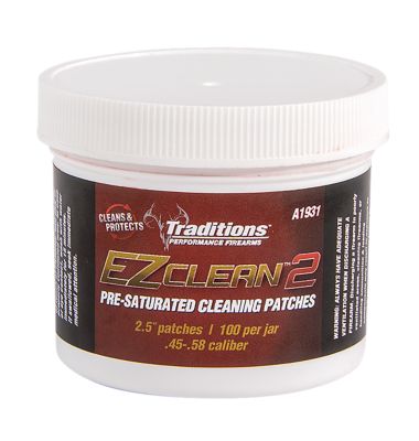 Traditions .45-.54 Caliber EZ Clean 2 Cleaning Patches, 100 pc.