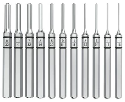 Real Avid/Revo Accu-Punch Roll Pin for Universal Firearms, Silver, Steel, 11 pc.