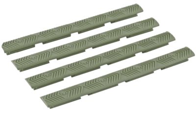 Ergo WedgeLok Slot Cover, 7 Slot Low Profile w/Aggressive Texture 4-Pack, OD Green, Rubber