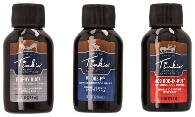Tinks Dead Down Wind Synthetic Deer Attractant Hunt Success Kit, Doe-In-Rut/Doe-P/Trophy Buck Scent, 1 oz. Bottle
