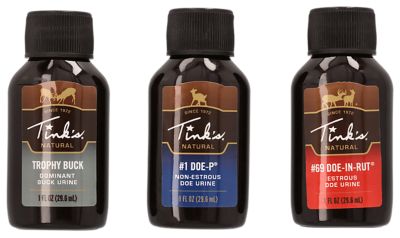 Tinks Dead Down Wind Natural Deer Attractant Hunt Success Kit, Doe-In-Rut/Doe-P/Trophy Buck Scent, 1 oz. Bottle
