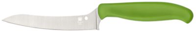 Spyderco 4.40 in. Z-Cut Pointed Fixed Blade Knife, Plain Stonewashed CTS BD1N SS Blade, Green Textured Polypropylene Handle