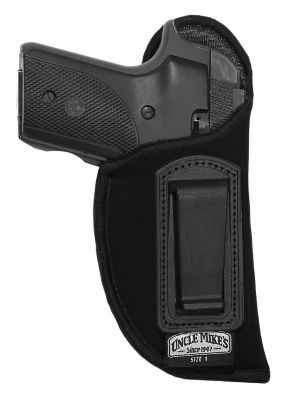 Uncle Mike's Inside The Pants IWB Holster for Small Frame 5rd Revolver with Hammer Spur, 2 in. Barrel, Left Hand, Black, Size 36
