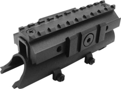 NCStar Tri-Rail Receiver Cover for SKS Rifles, Weaver, 4.80 in. Long, Black Anodized, See-Thru Aluminum