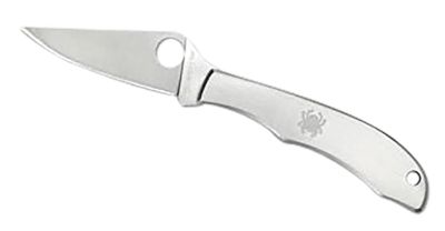 Spyderco 1.63 in. Honeybee Folding Knife, Plain Satin 3Cr13MoV SS Blade, Satin Stainless Steel Handle