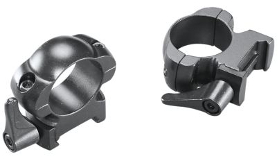 Weaver Mounts Lever Lok Rings, 1 in. Tube, High, Weaver, Matte Black, Steel