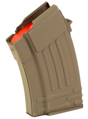 Global Ordnance 10 Round 7.62x39mm Magazine for AK-47, Fully Ribbed, FDE, Steel