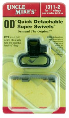 Uncle Mike's Super Swivel for Most Rifles w/Wood Forend, Quick Detach, 115 RGS, Tri-Lock, Blued, 1 in. Loop