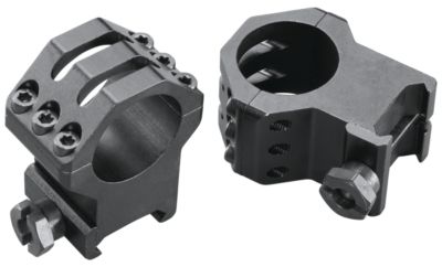 Weaver Mounts Six-Hole Skeleton Rings, 1 in. Tube, Extra Extra High, Picatinny/Weaver, Matte Black