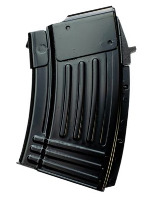 Global Ordnance 10 Round 7.62x39mm Magazine for AK-47, Fully Ribbed, Black, Steel