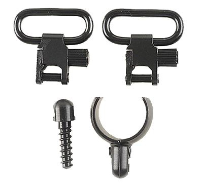 Uncle Mike's Magnum Band Swivel Set for Most 12 Gauge Shotguns, Steel Blued Finish, 1 in. Loop Size, Quick Detach 115 SG-2 Style