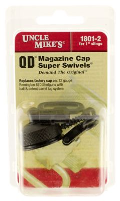 Uncle Mike's Mag Cap Swivel Set for 12 Gauge Remington 870/870 Youth Shotguns, Steel, Blued Finish, 1 in. Loop Size