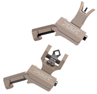 Troy Ind Battlesight 45 Degree Offset Sight Set for AR-15/M4, Flat Dark Earth, Anodized, M4 Front & Dioptic Rear