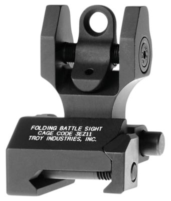 Troy Ind BattleSight Folding Rear Sight for AR-15, Round, Black Hardcoat Anodized